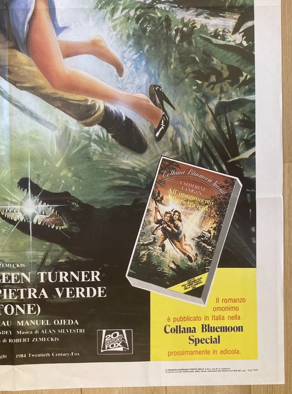 ROMANCING THE STONE 1984 Original Cinema ITALIAN 2 Fogli Movie POSTER 39x55in, изображение 5