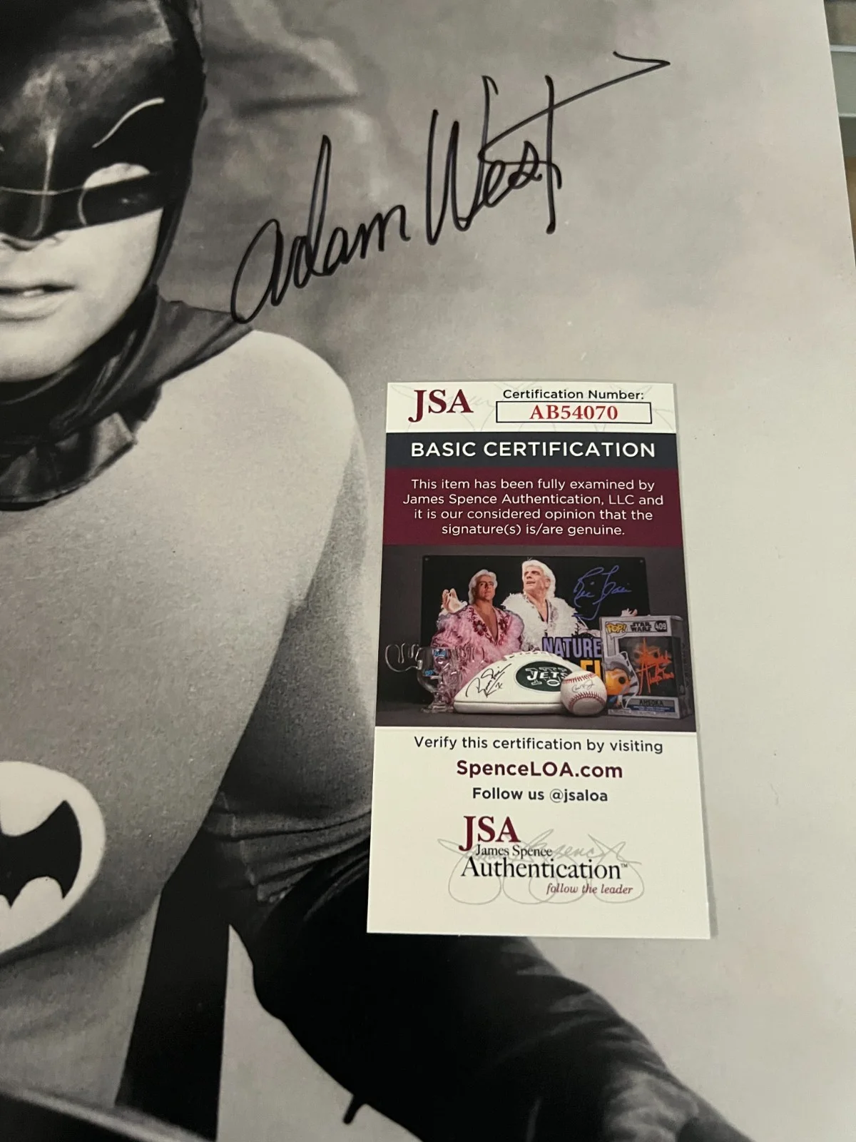 Adam West — JSA Authentic Adam West Autograph Black & White 16x20 BatMan Photo, image 2