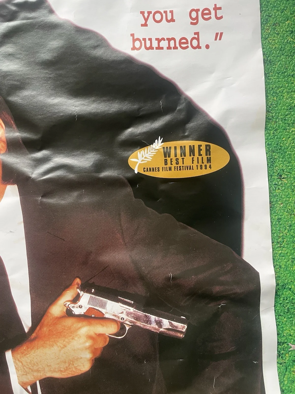1994 Pulp Fiction ORIGINAL ONE SHEET MOVIE POSTER CANNES FILM FESTIVAL 1994 RARE, изображение 3