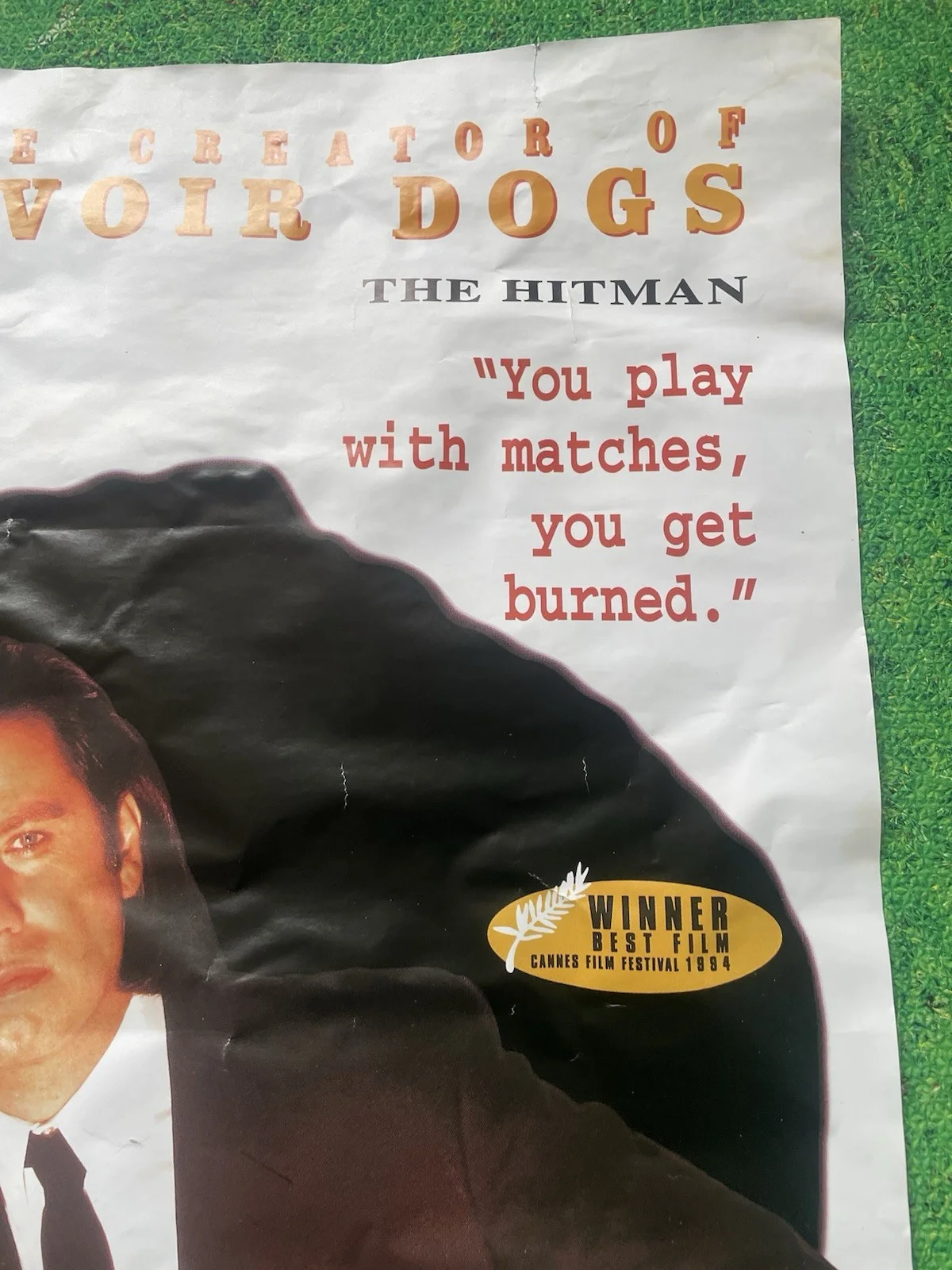 1994 Pulp Fiction ORIGINAL ONE SHEET MOVIE POSTER CANNES FILM FESTIVAL 1994 RARE, изображение 4