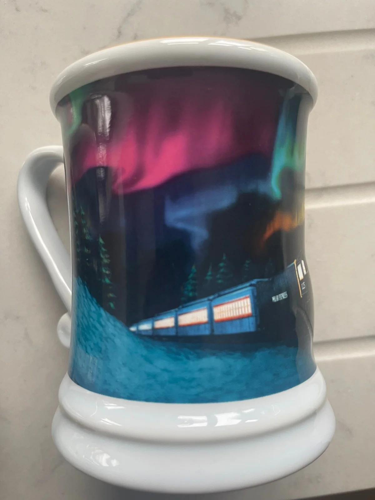 2 X BNWOT OFFICIAL "POLAR EXPRESS" LARGE 3D COFFEE / TEA MUGS - WARNER BROS, image 5