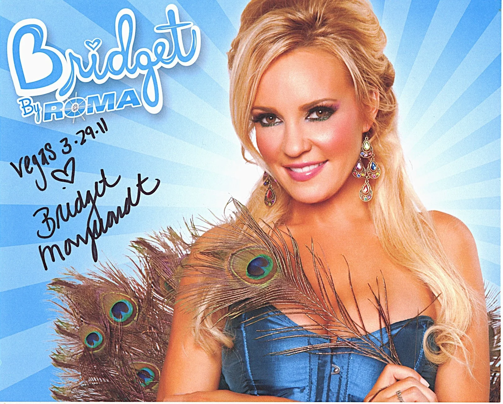 Bridget Marquardt — 10" x 8" Bridget Marquardt by ROMA Autograph Auto Signed Vegas 3-29-11