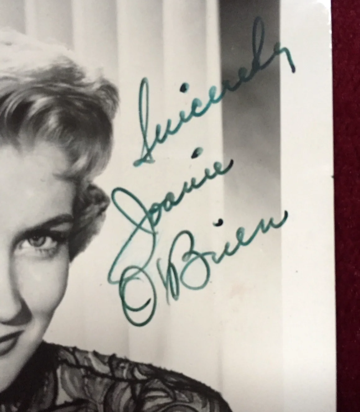 Joan O'Brien — Photo SIGNED by JOAN O'BRIEN - Actress/Singer 50s & 60s, Joanie O'Brien RARE, изображение 3