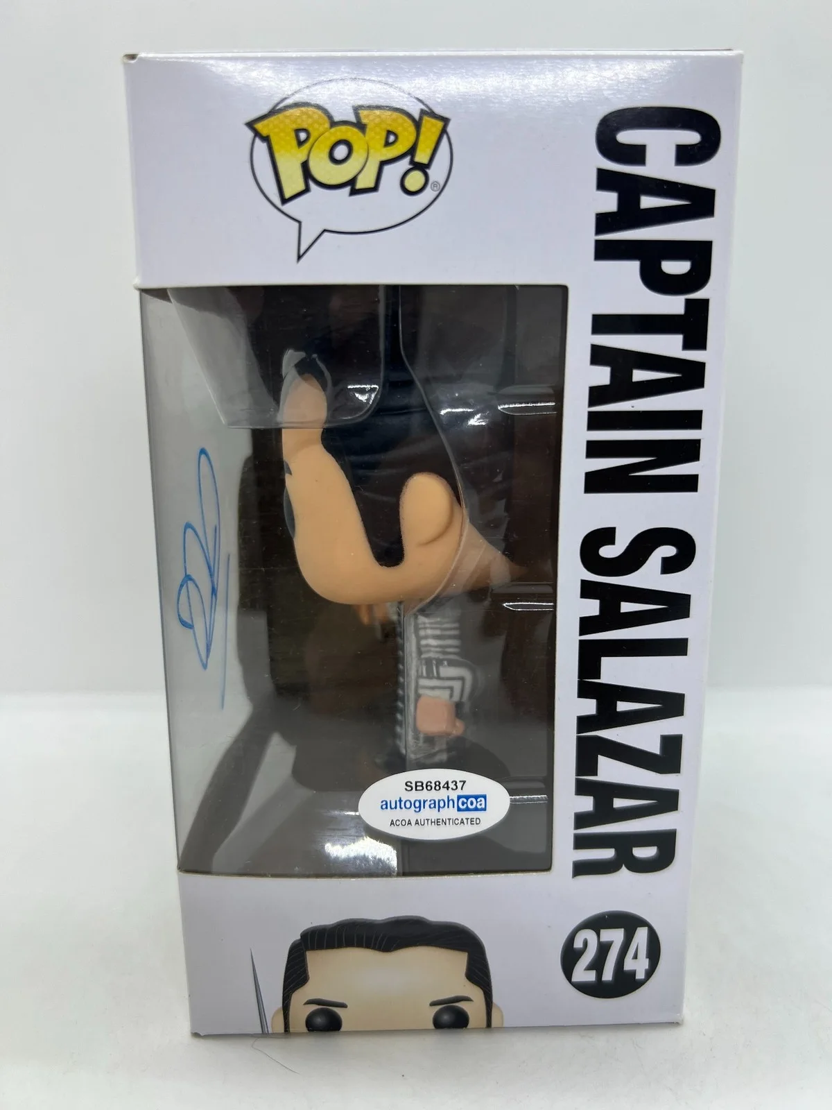 Javier Bardem Signed Captain Salazar Funko Pop Pirates of the Caribbe #274 ACOA, изображение 2