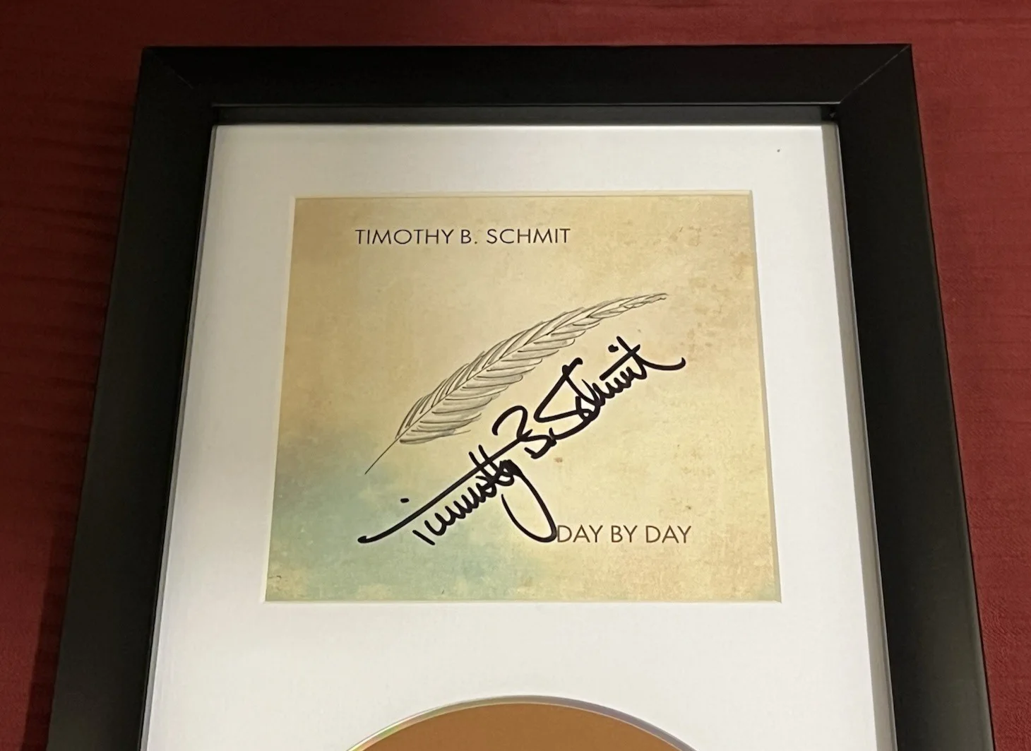 TIMOTHY B SCHMIT SIGNED & FRAMED DAY BY DAY COOL CD DISPLAY AUTOGRAPH COA EAGLES, image 3