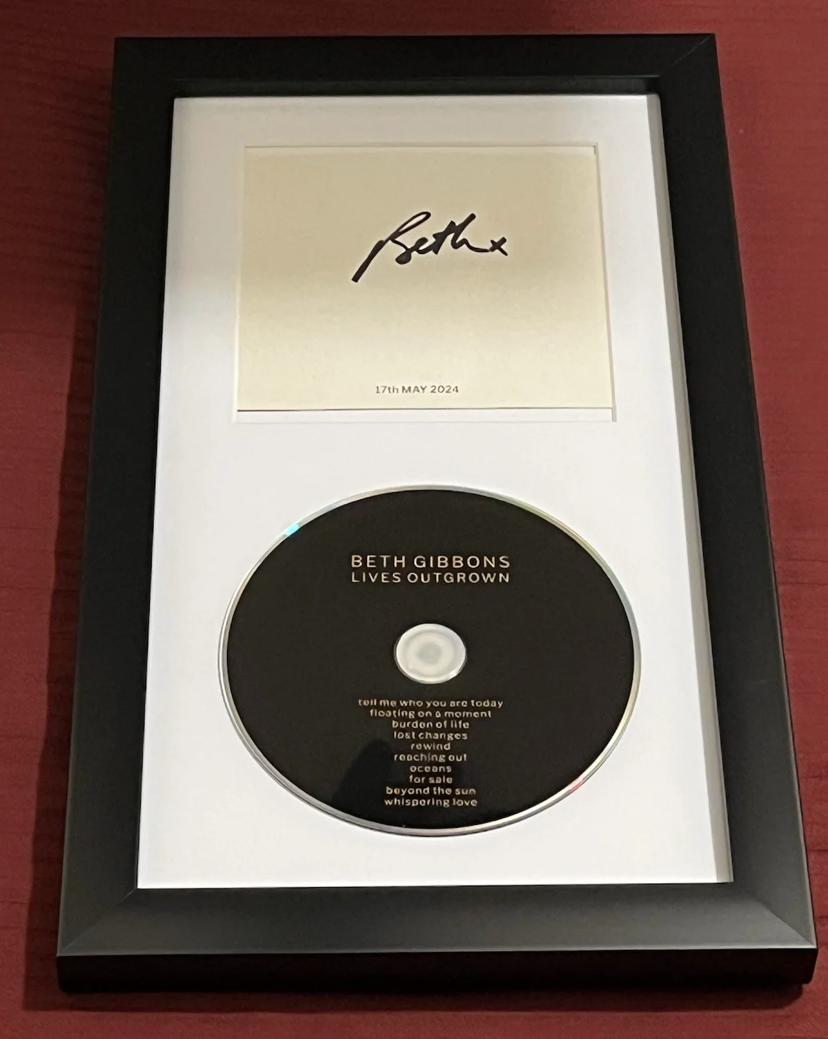 BETH GIBBONS SIGNED & FRAMED LIVES OUTGROWN CD DISPLAY AMAZING AUTOGRAPH COA A, image 2