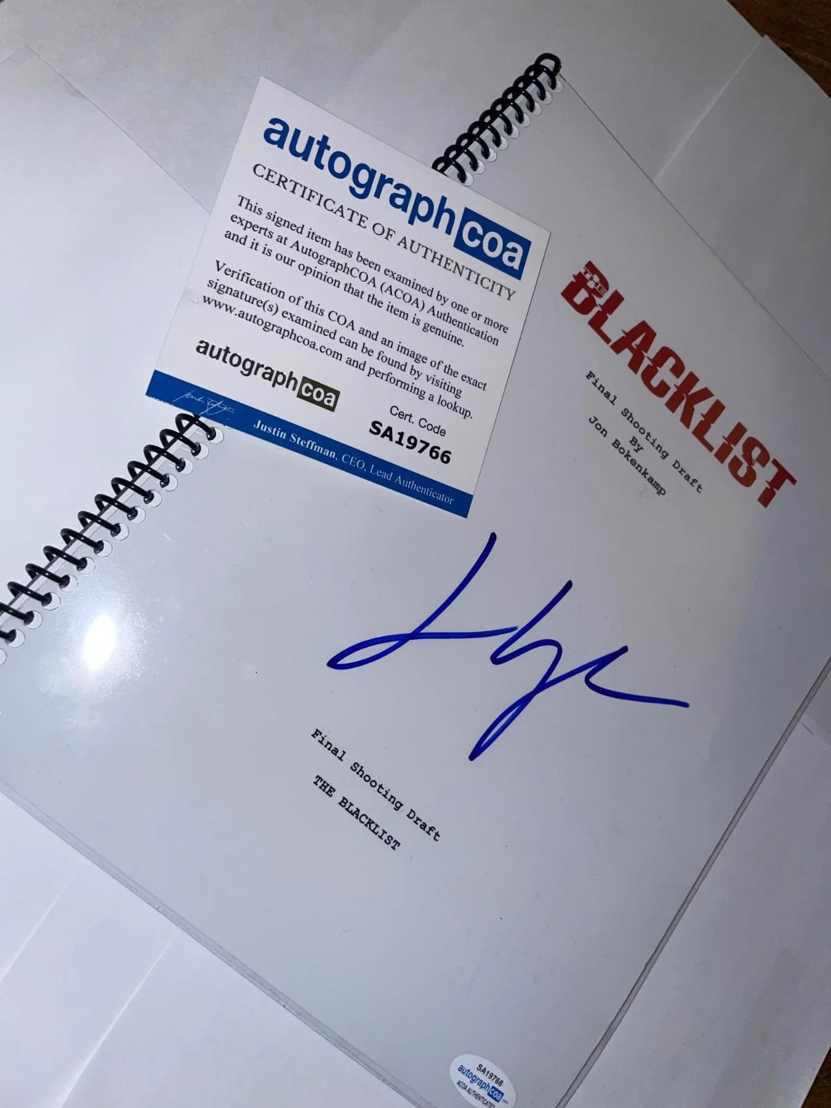 James Spader — JAMES SPADER*Authentic Autographed Screenplay*BLACKLIST*2012*Pilot Episode, image 2