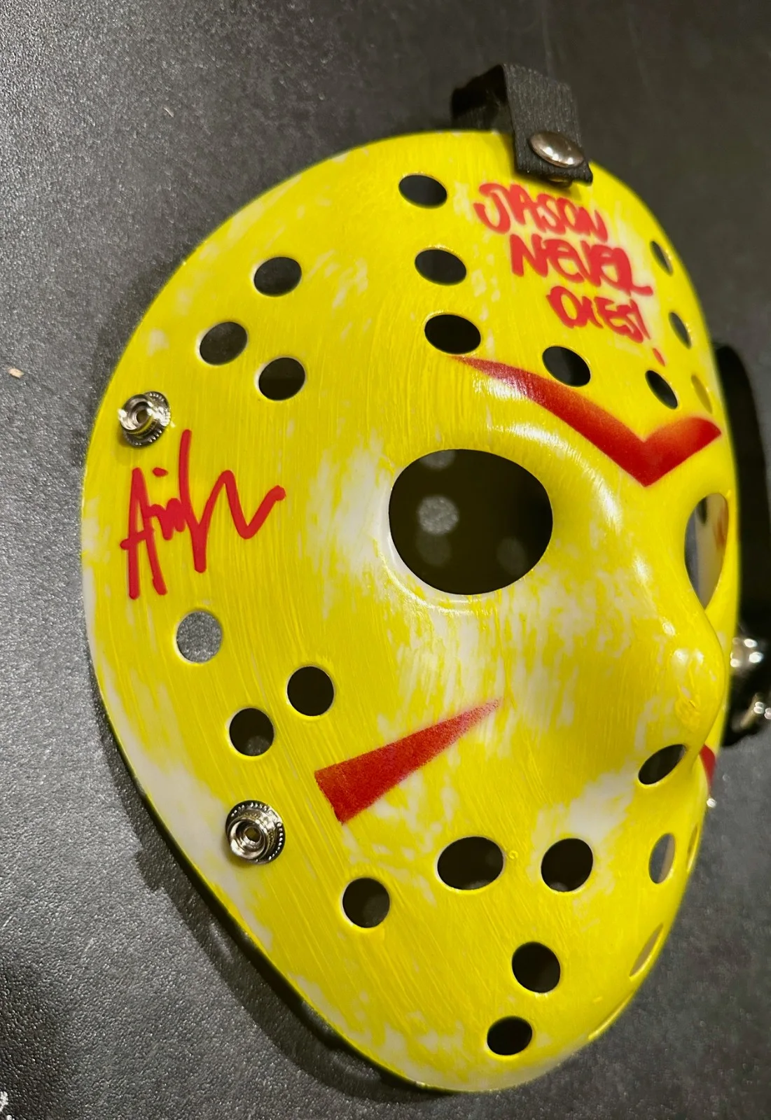 Ari Lehman — Ari Lehman Friday The 13th Autographed with 2 Inscriptions MaskJSA Holo, изображение 2