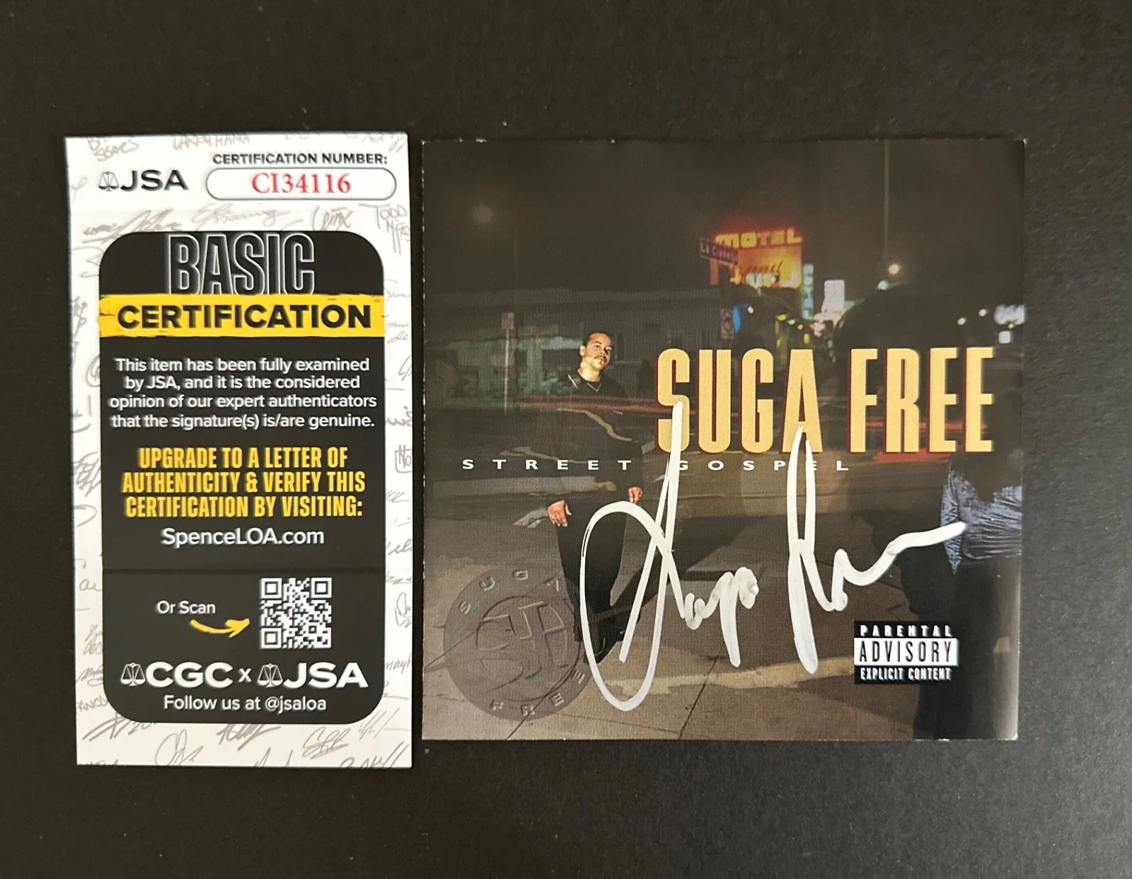 Suga Free Signed CD Street Gospel Rap Hip Hop JSA Authentic Rare NEW, image 2