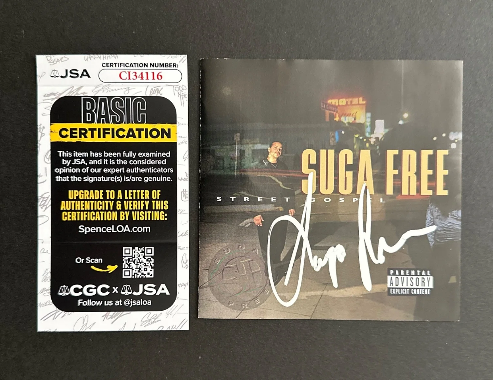 Suga Free Signed CD Street Gospel Rap Hip Hop JSA Authentic Rare NEW, image 3