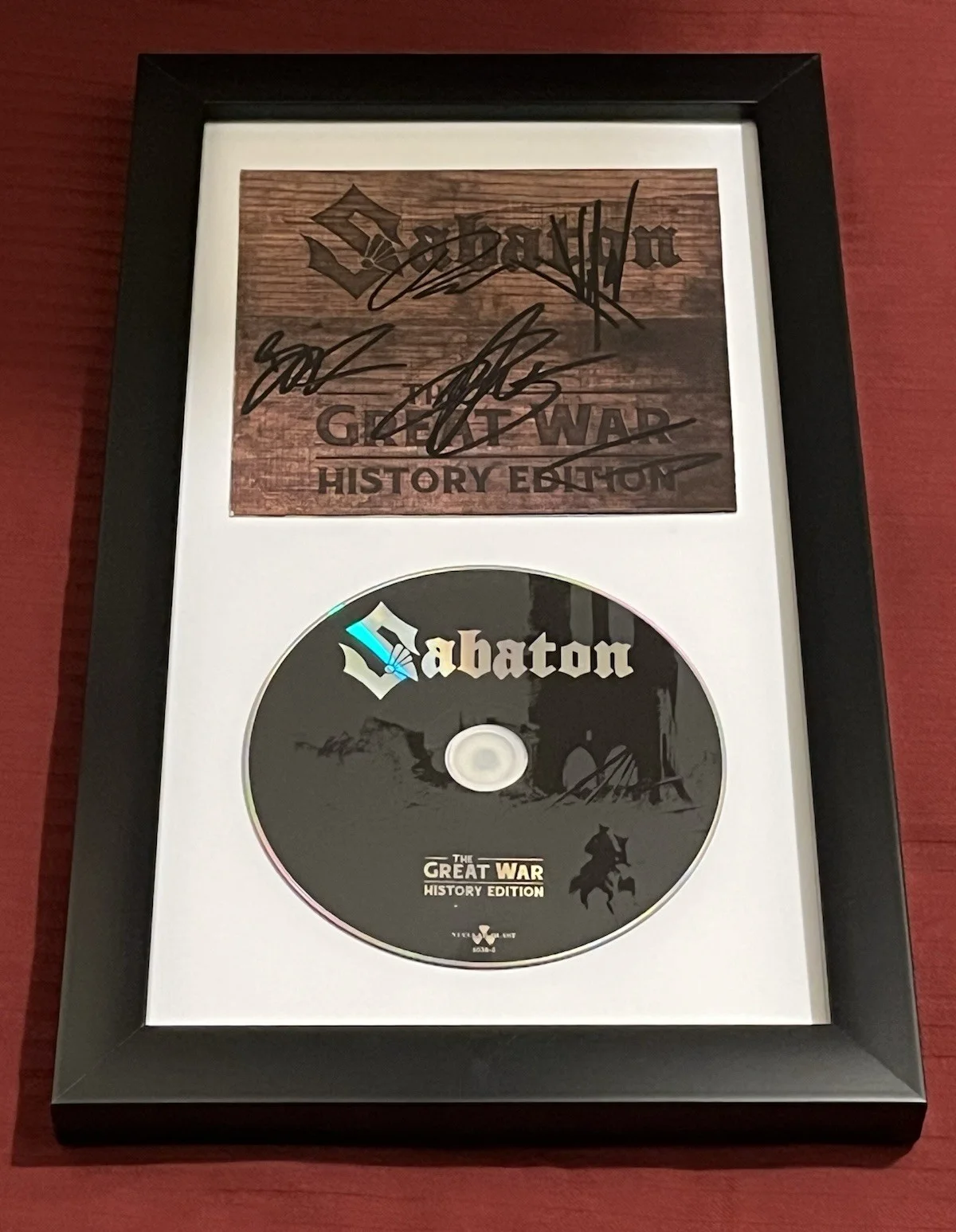 SABATON BAND SIGNED & FRAMED THE GREAT WAR CD DISPLAY AUTO COA LEGENDS HEROES, image 2
