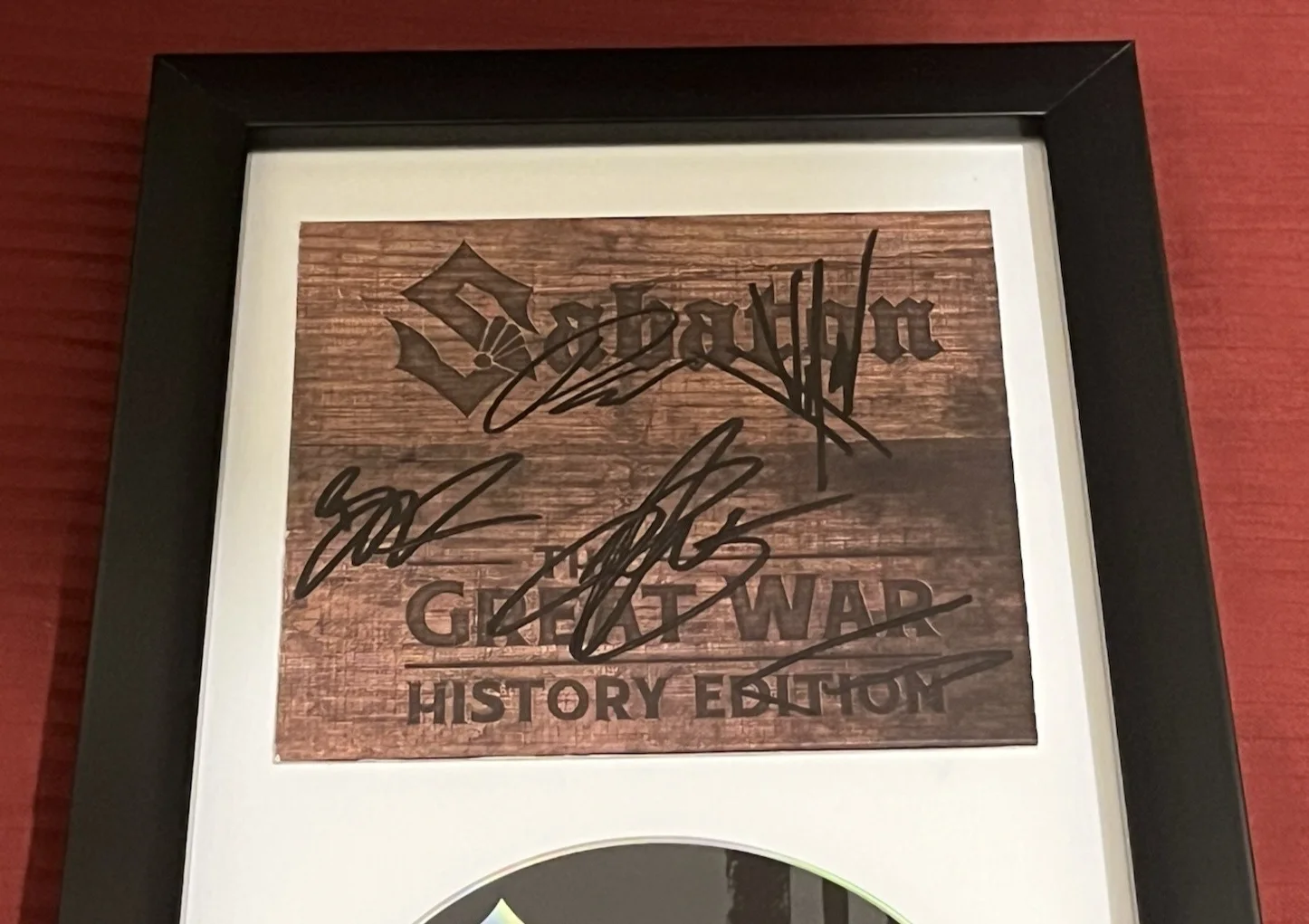 SABATON BAND SIGNED & FRAMED THE GREAT WAR CD DISPLAY AUTO COA LEGENDS HEROES, image 3