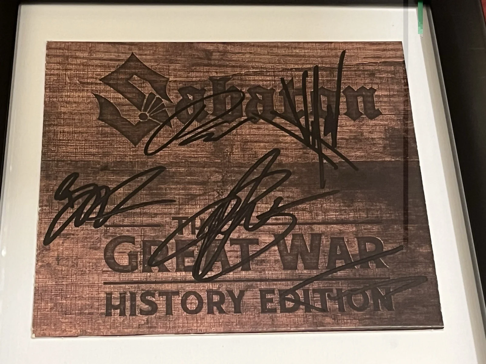 SABATON BAND SIGNED & FRAMED THE GREAT WAR CD DISPLAY AUTO COA LEGENDS HEROES, image 5
