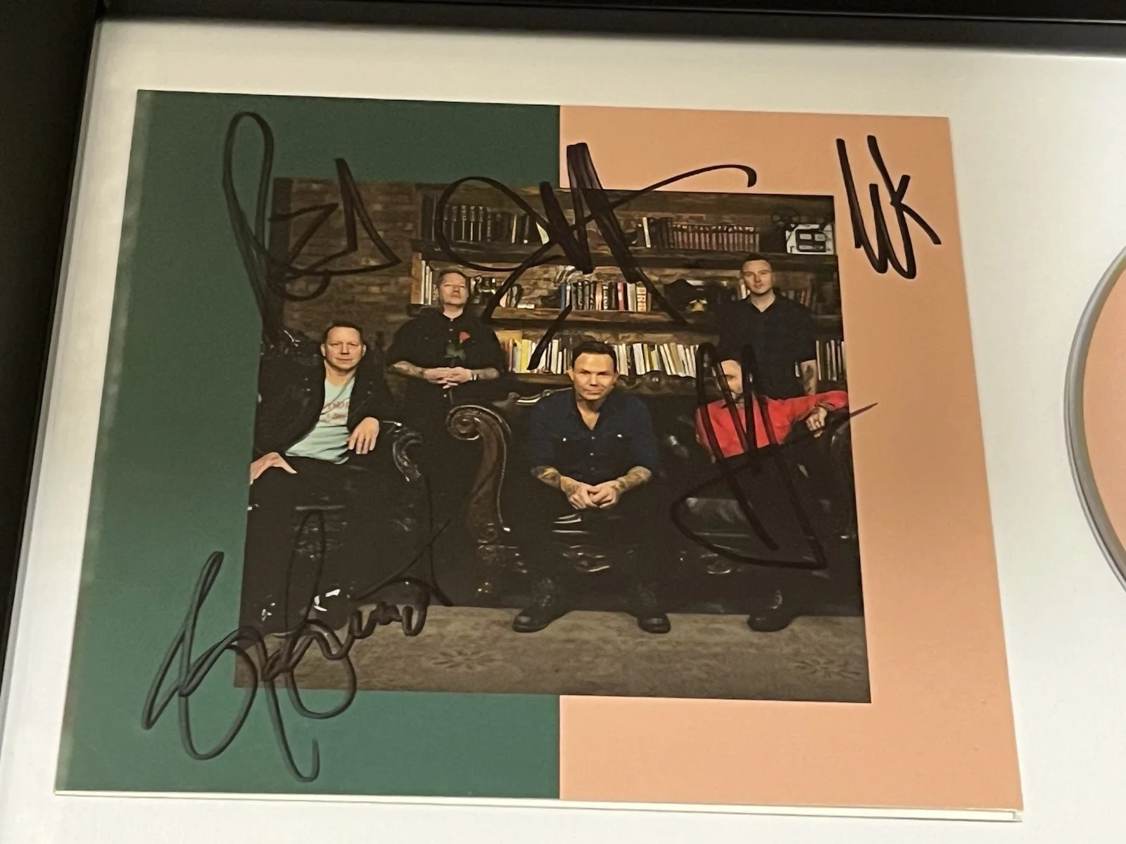 BLUE OCTOBER BAND SIGNED & FRAMED THIS IS WHAT I LIVE FOR CD DISPLAY AUTO COA B, image 5