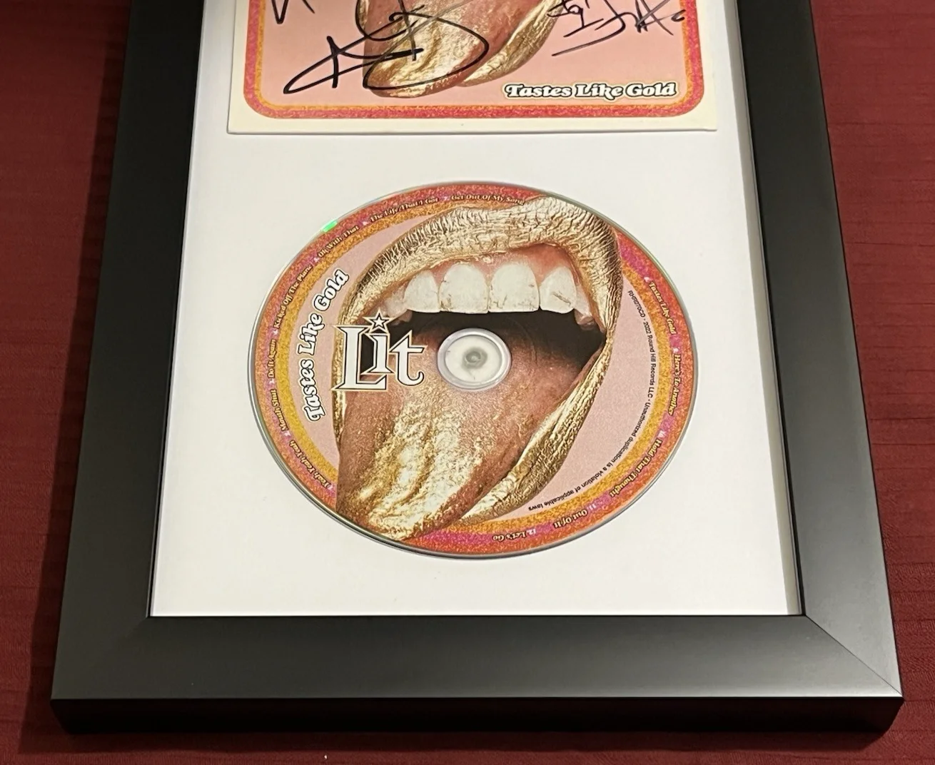 LIT BAND SIGNED & FRAMED TASTES LIKE GOLD CD DISPLAY AUTO COA ATOMIC PLACE SUN, изображение 3