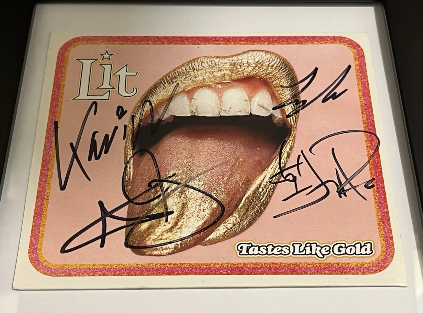 LIT BAND SIGNED & FRAMED TASTES LIKE GOLD CD DISPLAY AUTO COA ATOMIC PLACE SUN, изображение 4