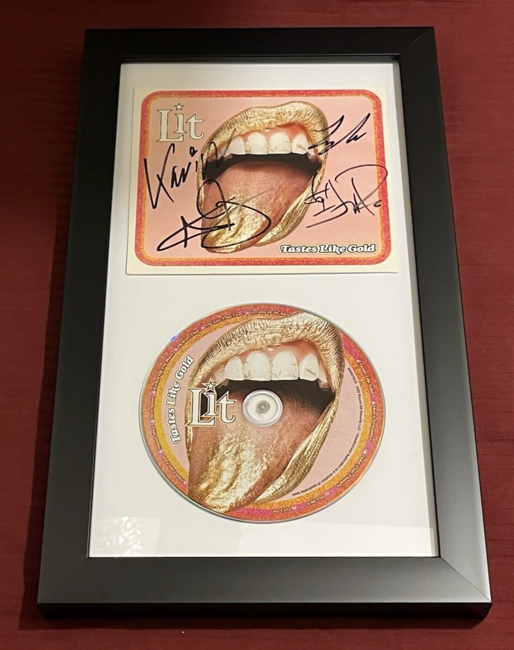 LIT BAND SIGNED & FRAMED TASTES LIKE GOLD CD DISPLAY AUTO COA ATOMIC PLACE SUN, изображение 5