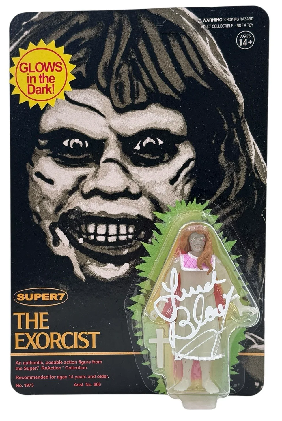 Linda Blair — Linda Blair Signed Regan (Monster Glow) ReAction Figure Beckett BAS Witness, изображение 4