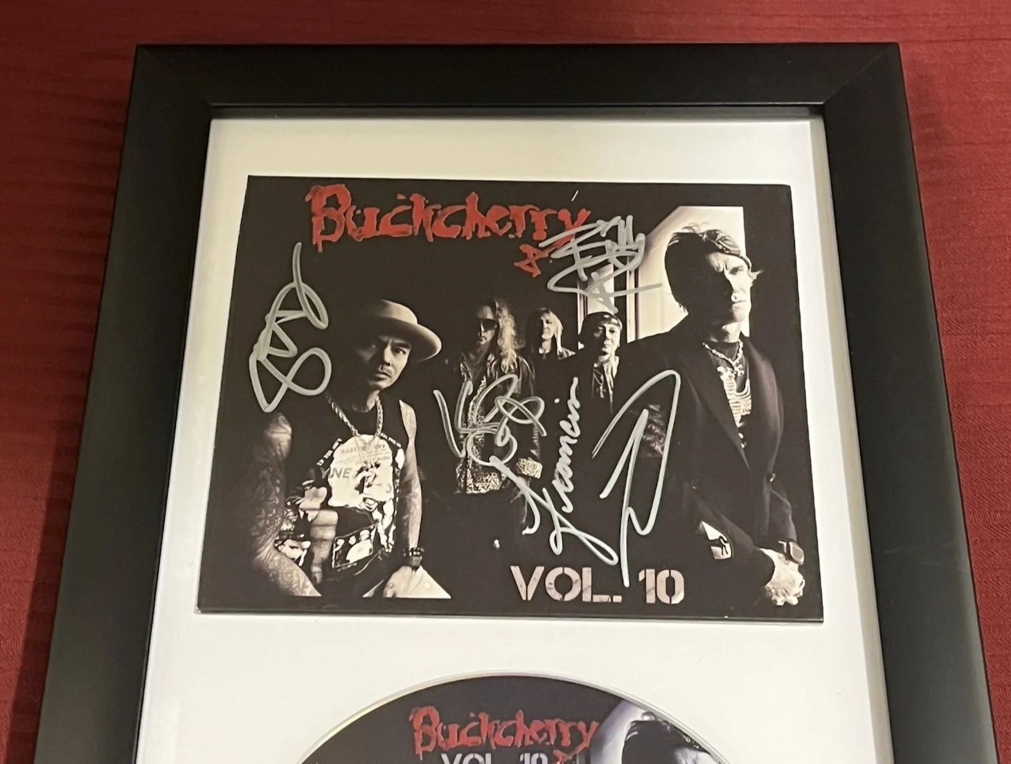 BUCKCHERRY BAND SIGNED & FRAMED VOL 10 CD DISPLAY AUTOGRAPH COA 15 CONFESSIONS, image 3