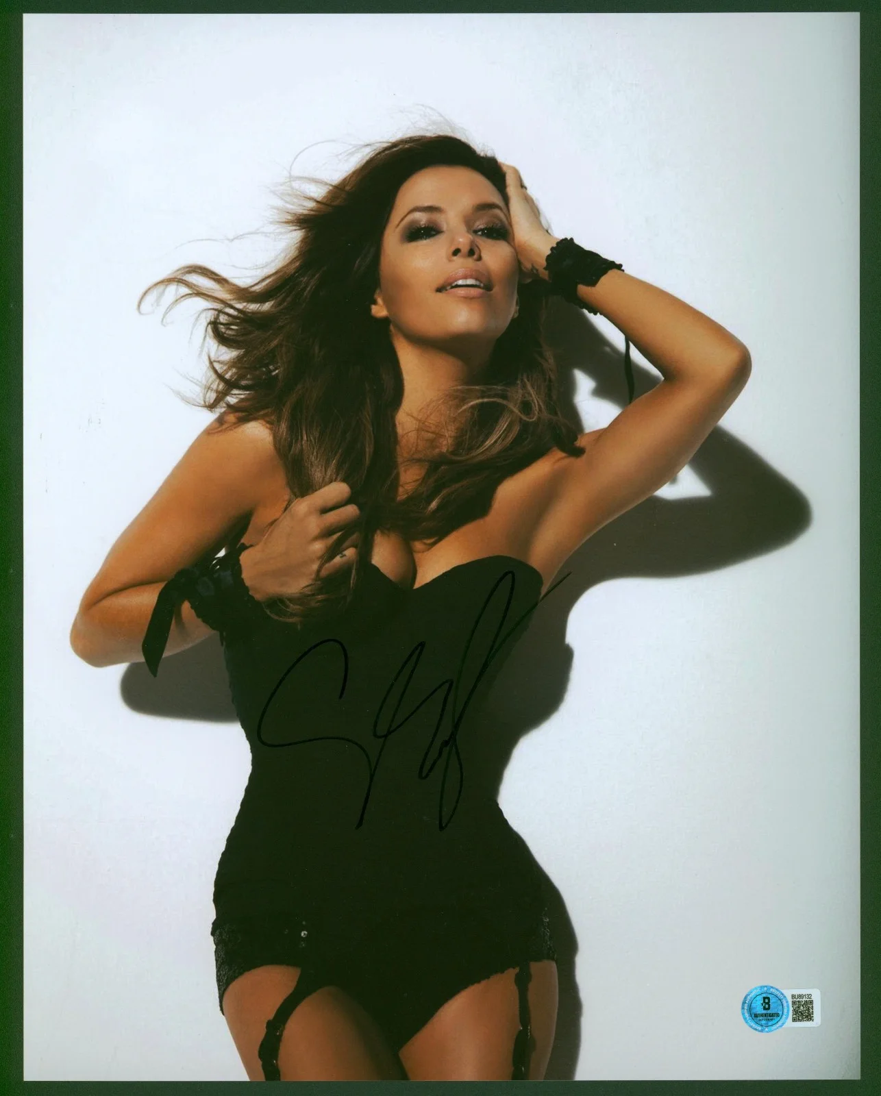 Eva Longoria — EVA LONGORIA Signed 11x14 Sexy Black Corset Photo Gaby Desperate Housewives BAS