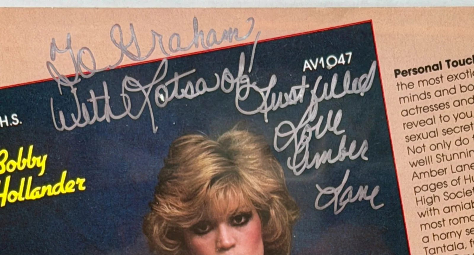Amber Lane — Amber Lane Signed Promo Flyer for Adult Video Personal Touch III 1983, изображение 3