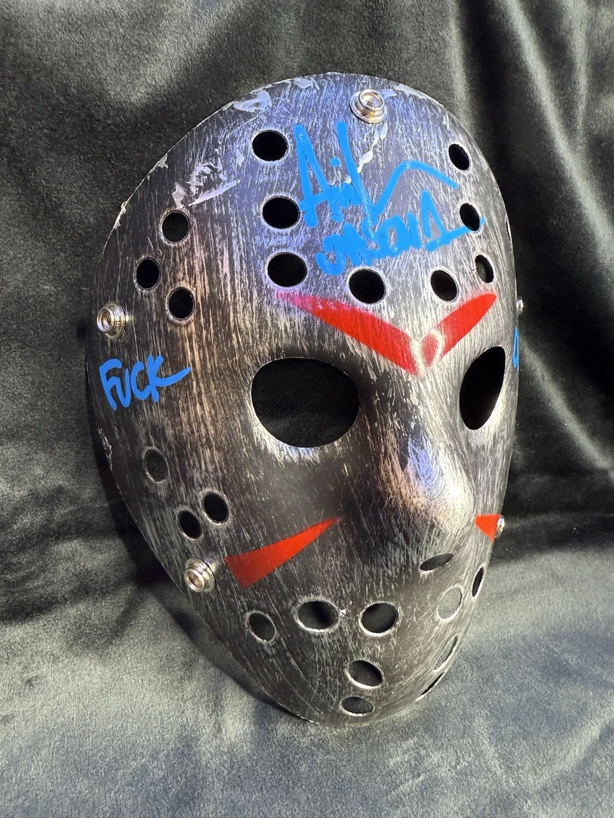 Ari Lehman — Ari Lehman Signed & Inscribed Jason Voorhees Mask “F Chucky!” Jason 1 Beckett, изображение 3