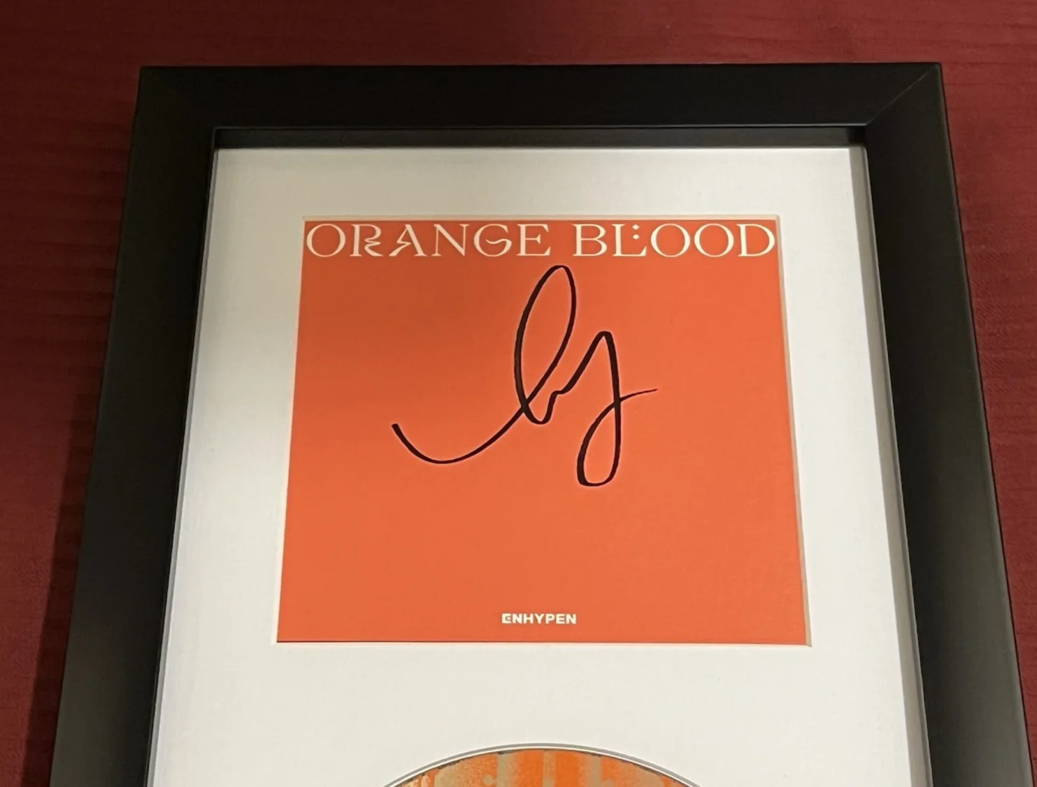 HEESEUNG OF ENHYPEN SIGNED & FRAMED ORANGE BLOOD CD DISPLAY AUTOGRAPH COA KPOP A, image 3