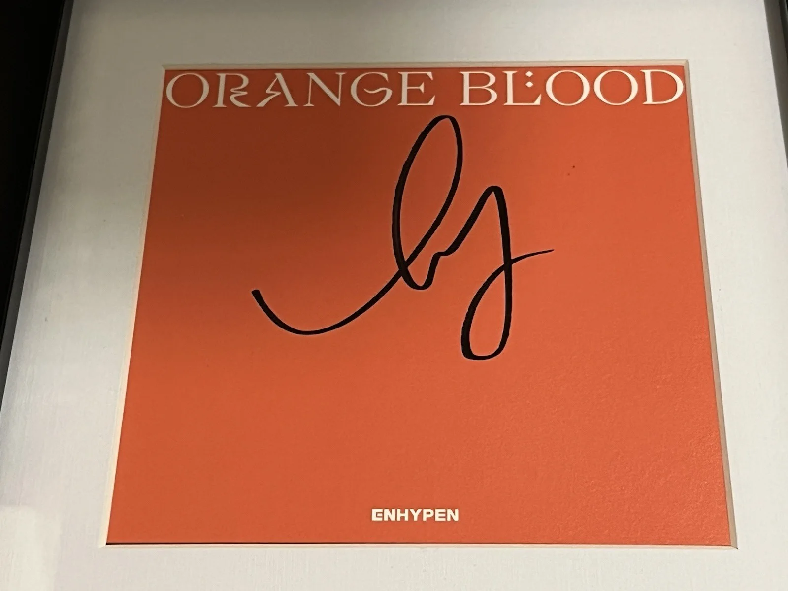 HEESEUNG OF ENHYPEN SIGNED & FRAMED ORANGE BLOOD CD DISPLAY AUTOGRAPH COA KPOP A, image 5