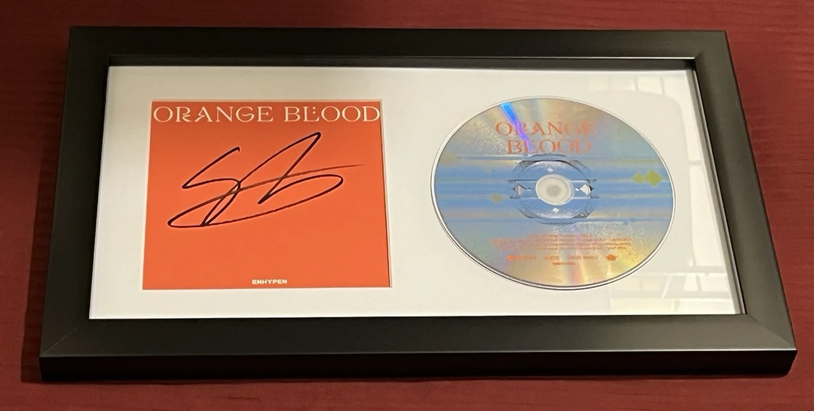 JAKE SIM JAEYUN SIGNED & FRAMED ENHYPEN ORANGE BLOOD CD DISPLAY AUTOGRAPH COA A, изображение 2