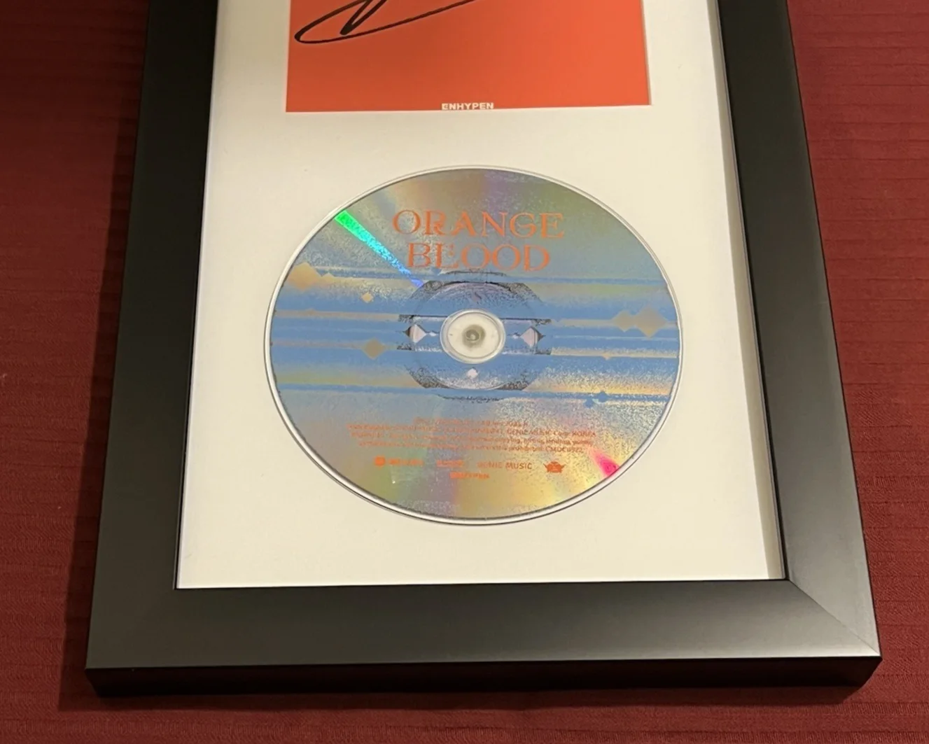 JAKE OF ENHYPEN SIGNED & FRAMED ORANGE BLOOD CD DISPLAY AUTOGRAPH COA KPOP B, image 4