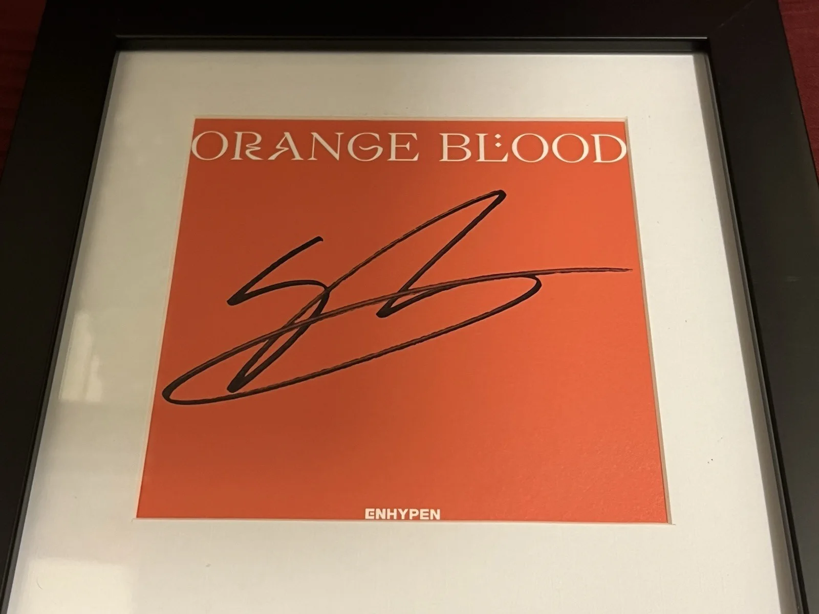 JAKE OF ENHYPEN SIGNED & FRAMED ORANGE BLOOD CD DISPLAY AUTOGRAPH COA KPOP B, image 5