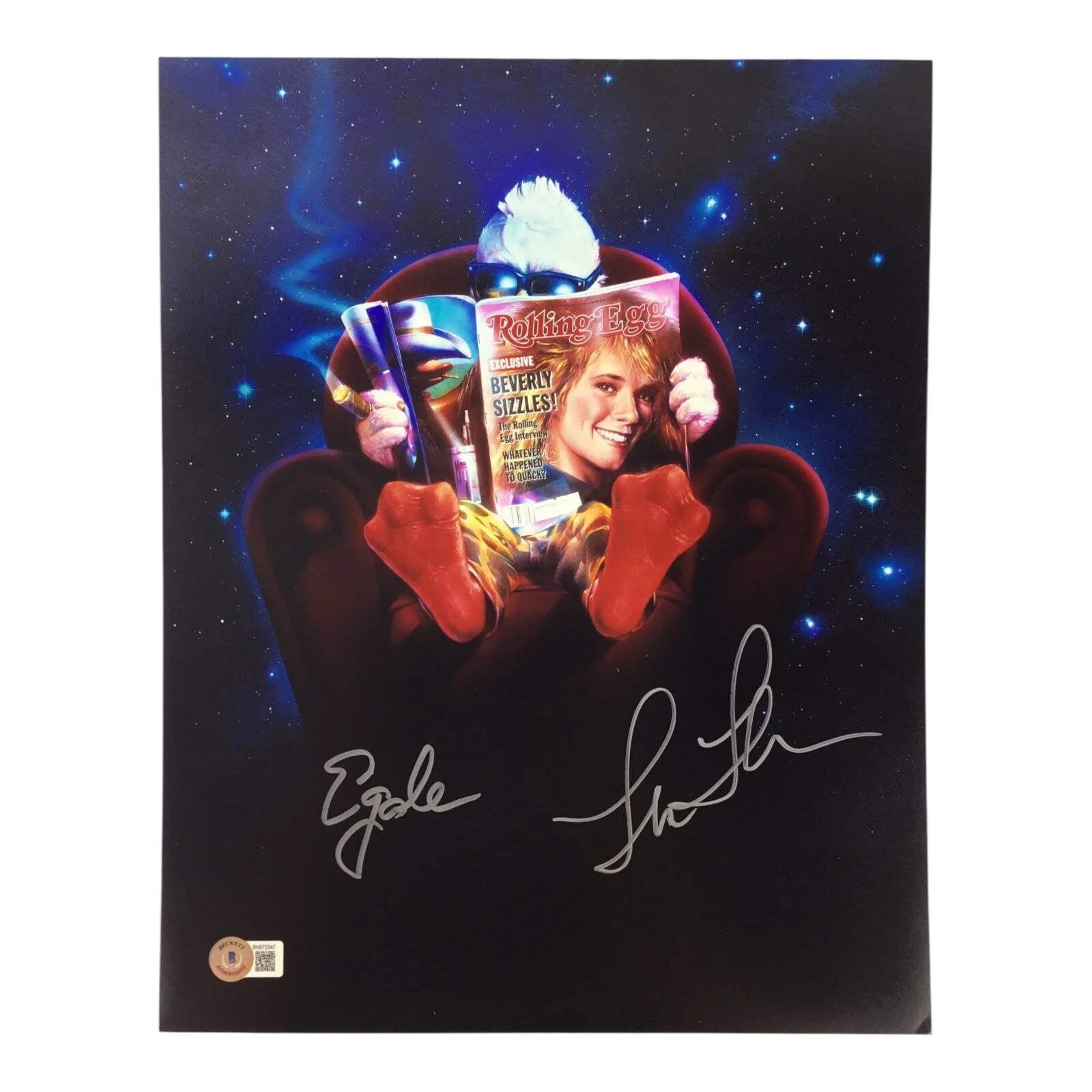 Lea Thompson; Ed Gale — Lea Thompson / Ed Gale Signed 11x14 Photo - Howard the Duck (Beckett Certified)