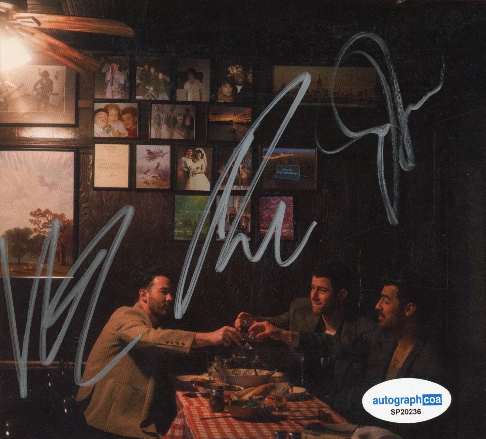 Jonas Brothers Signed Greetings From Your Hometown CD Framed Nick Joe Kevin ACOA, image 2