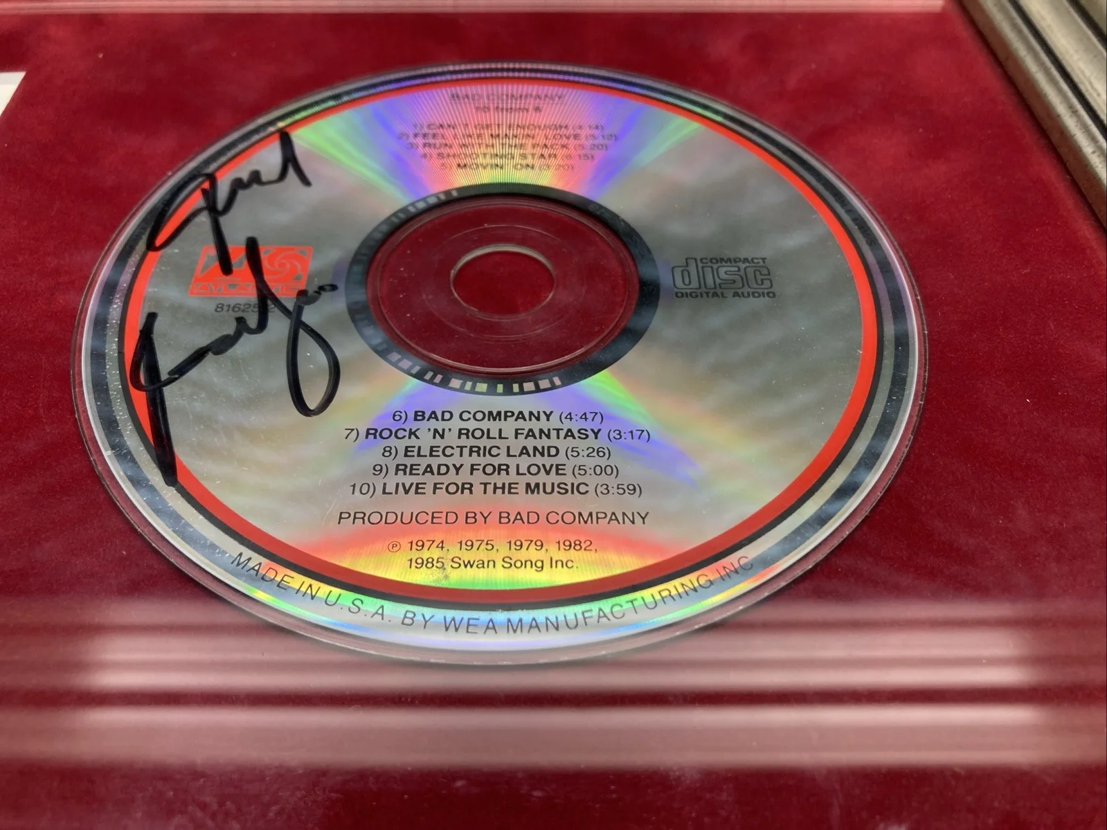 Signed Paul Rodgers Bad Company 10 From 6 Cd. Framed. Rock N Roll Hall Of Famer!, изображение 2