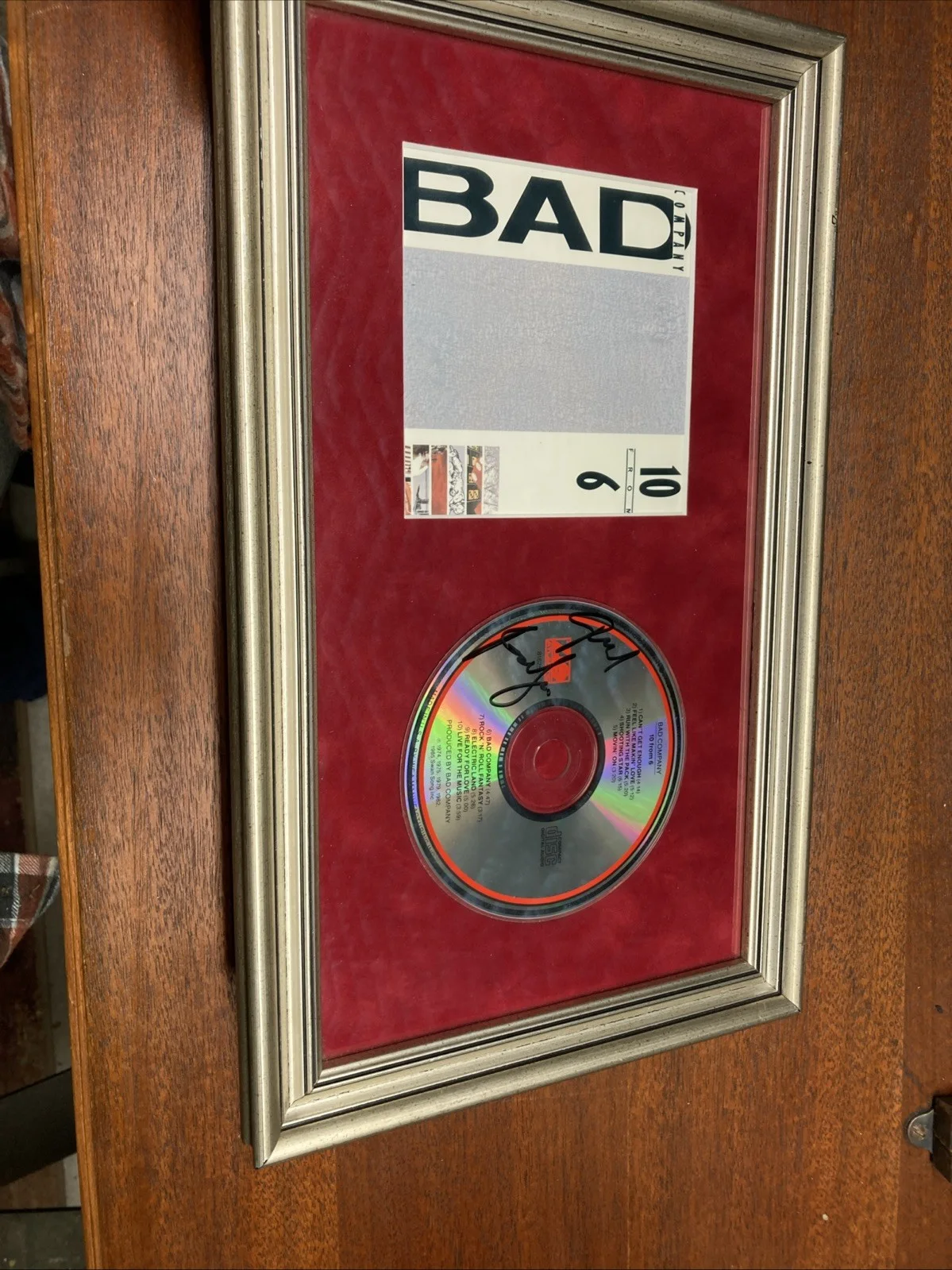Signed Paul Rodgers Bad Company 10 From 6 Cd. Framed. Rock N Roll Hall Of Famer!, изображение 5
