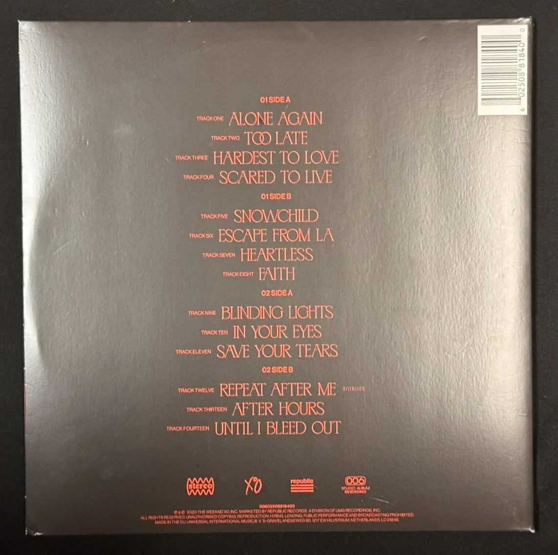 The Weekend Signed Album Cover After Hours PSA Authenticated, image 2