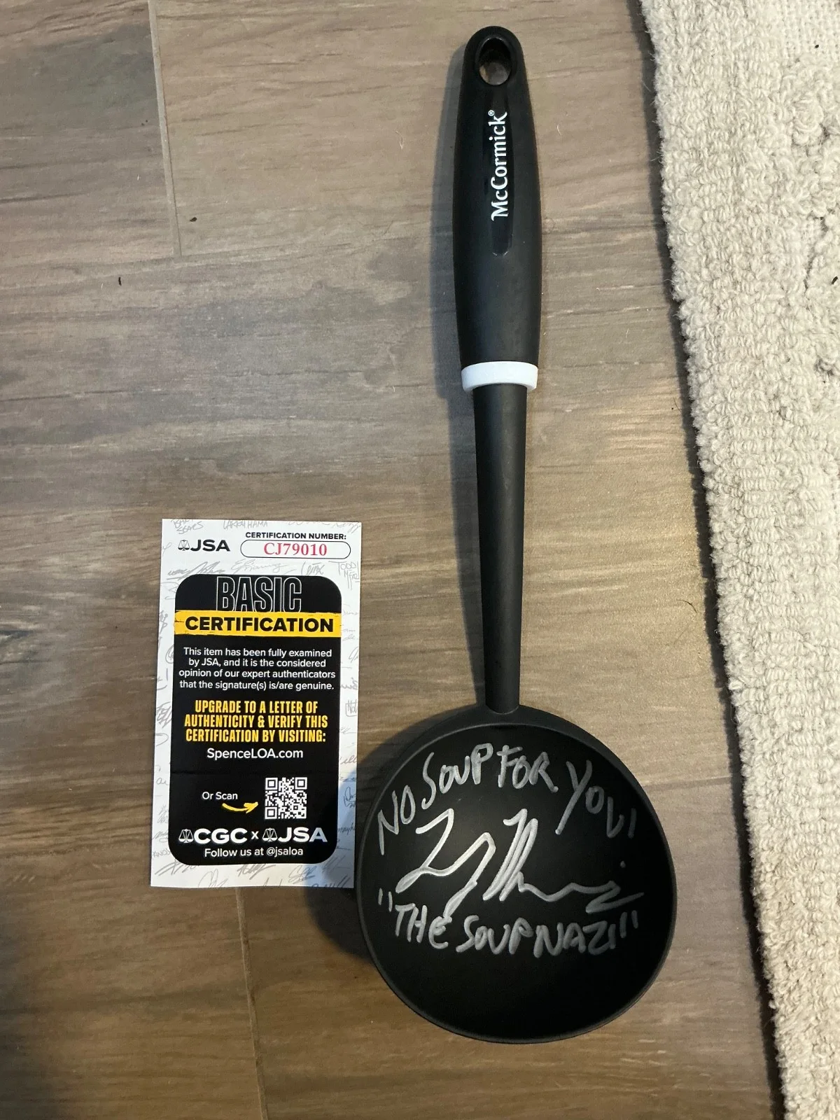 Larry Thomas (The Soup Nazi) signed soup ladle JSA Auth, image 2