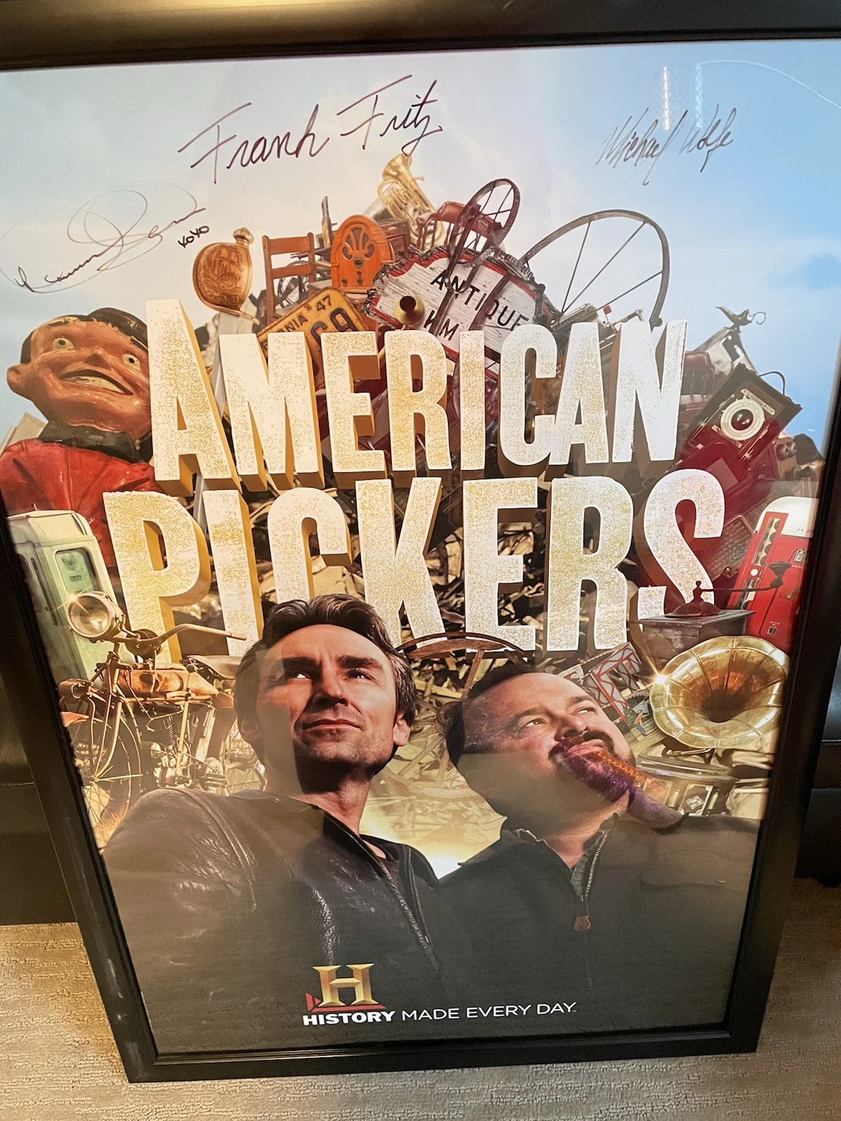 Frank Fritz — American Pickers RARE PROMO Poster Signed All 3 Frank Fritz Mike Wolfe Danielle, изображение 2