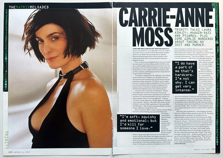 CARRIE-ANNE MOSS ~ 2003 Full page UK magazine poster THE MATRIX, изображение 2
