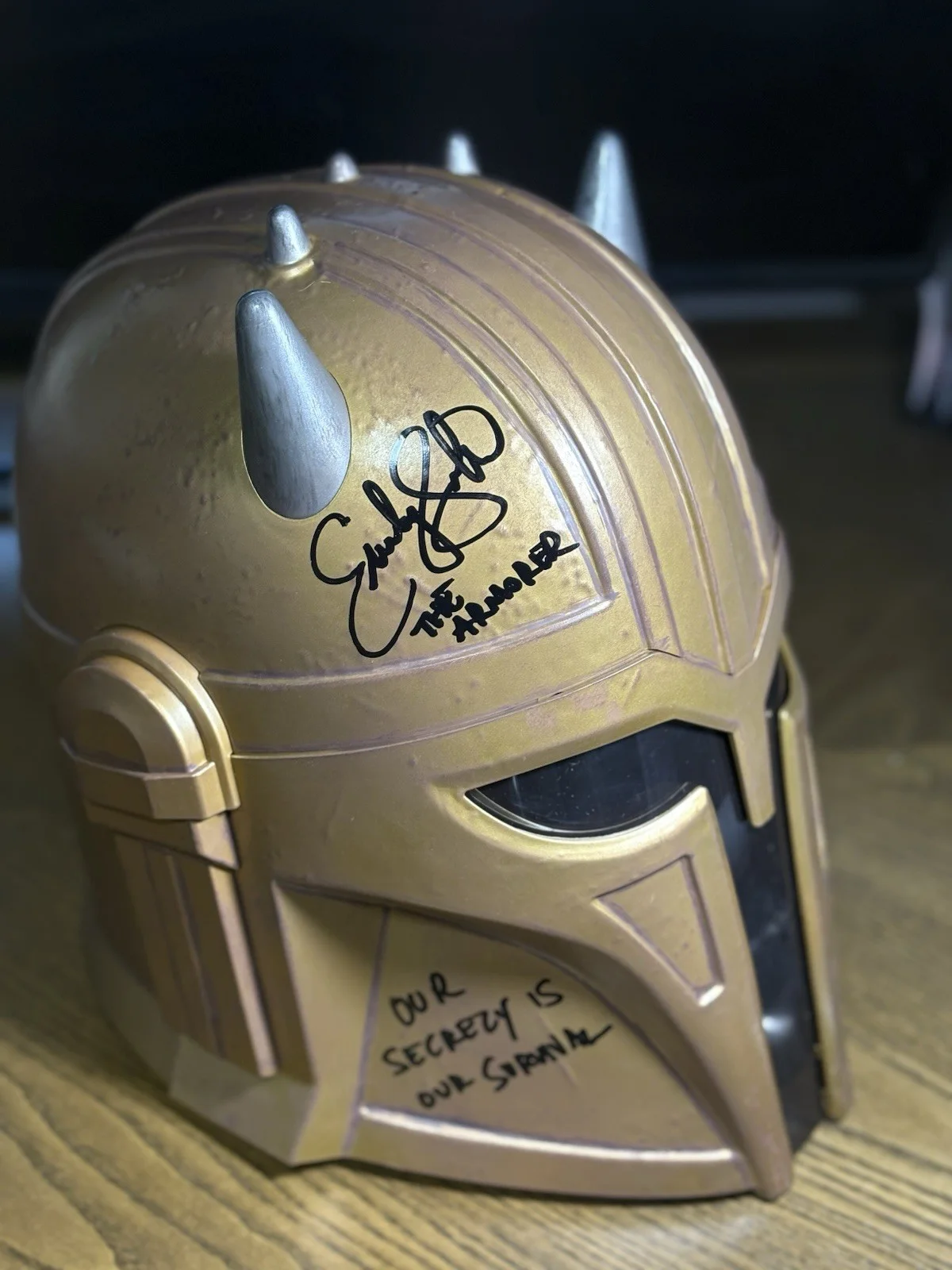 Emily Swallow — Emily Swallow Autographed Star Wars The Armorer Helmet W/ Multiple Insc. & COA, image 2