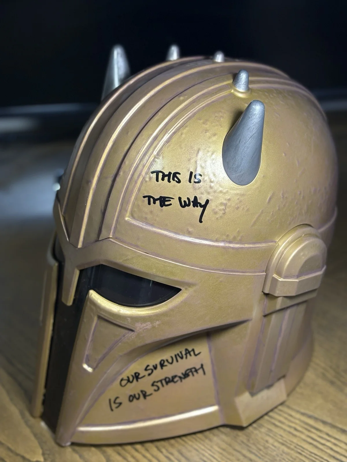Emily Swallow — Emily Swallow Autographed Star Wars The Armorer Helmet W/ Multiple Insc. & COA, image 3