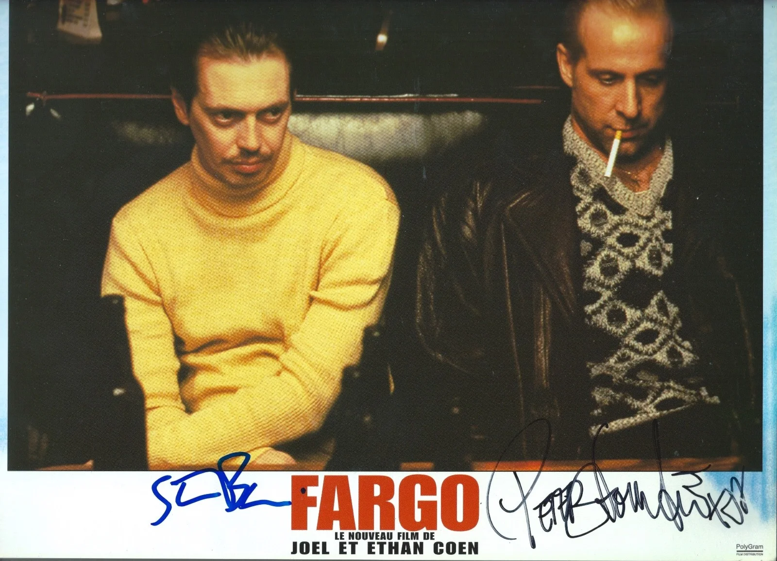 Steve Buscemi, Peter Stormare — Peter Stormare & Steve Buscemi signed Fargo Original Lobby Card. In Person Proof, изображение 2