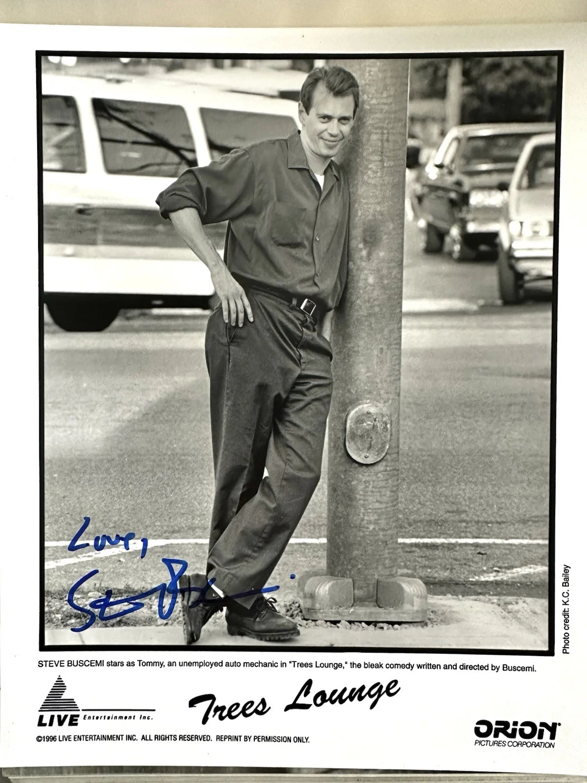 Steve Buscemi — Steve Buscemi signed Trees Lounge 8x10 photo. “Love” Reservoir Dogs