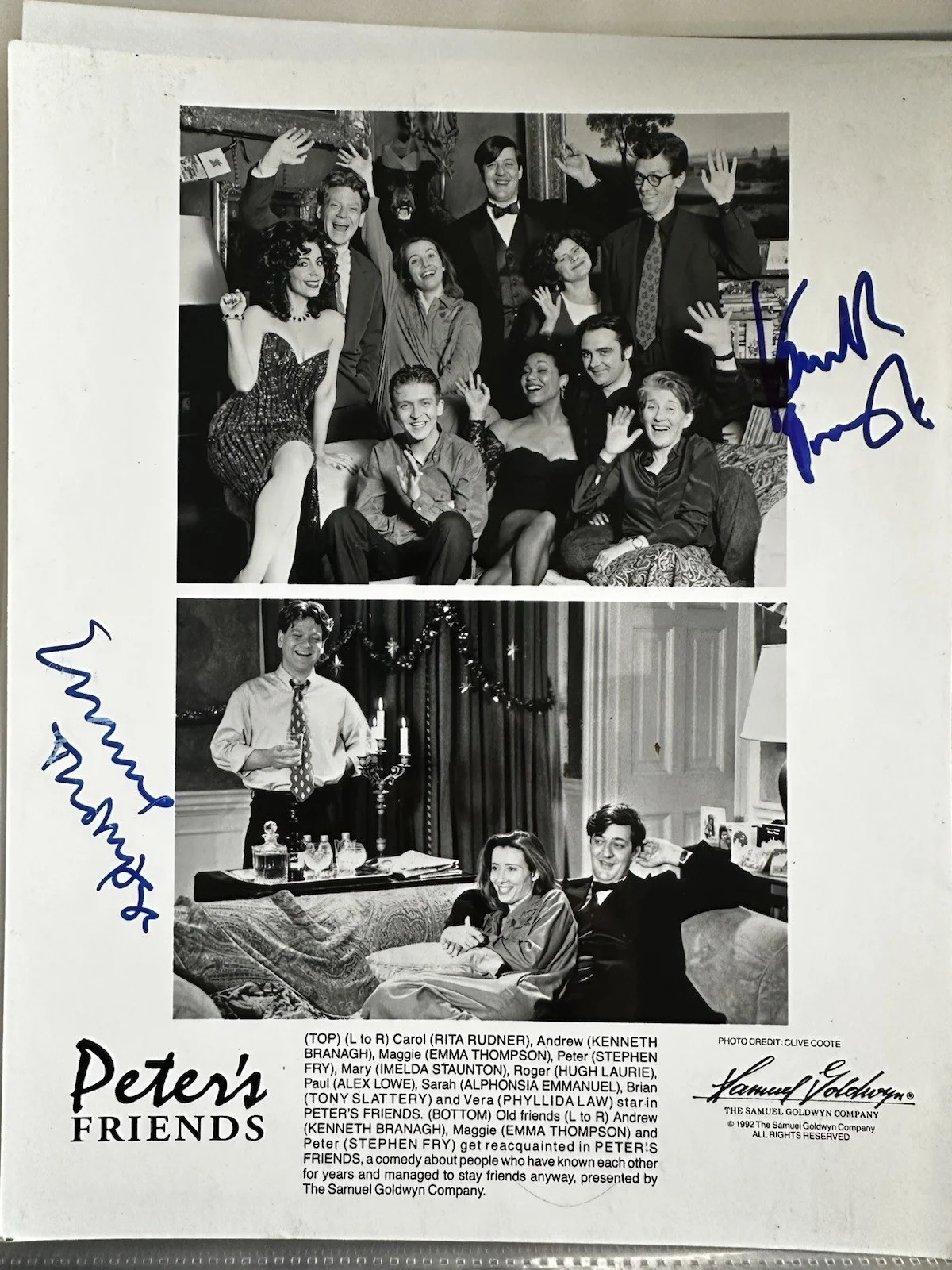 Kenneth Branagh & Emma Thompson — Kenneth Branagh & Emma Thompson signed Hamlet 8x10 Photo