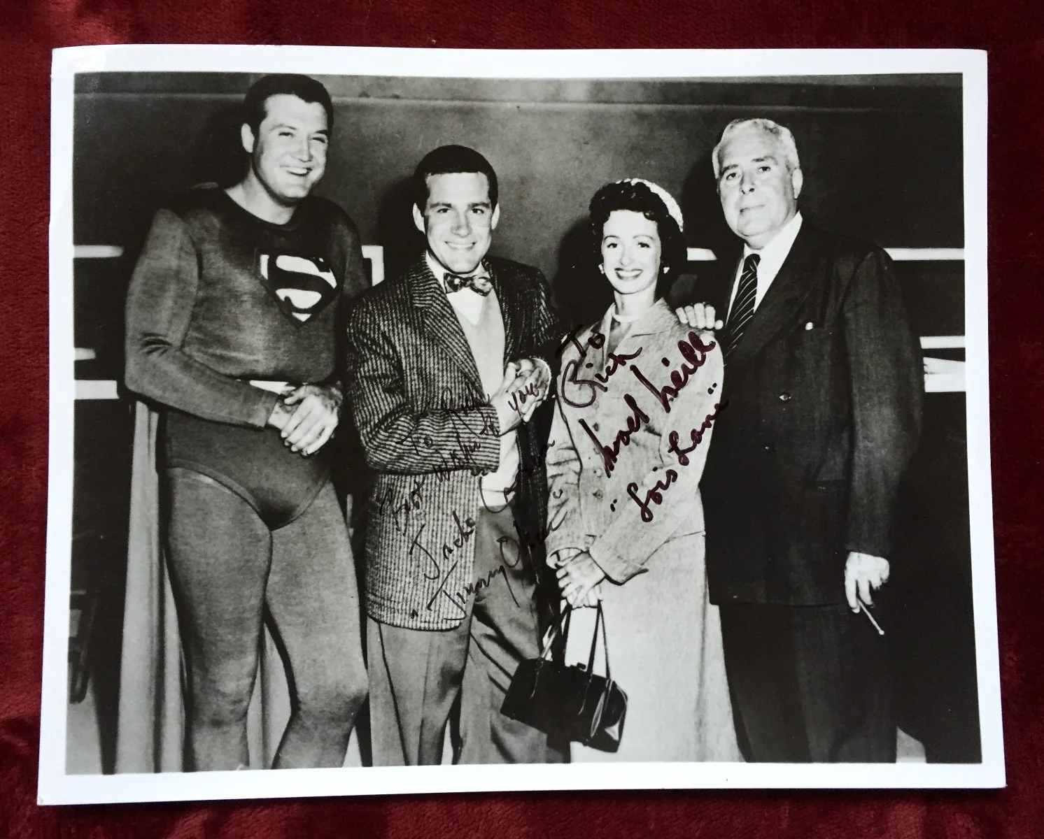 Noel Neill & Jack Larson — SUPERMAN - Signed 8X10 - NOEL NEILL (Lois Lane) and JACK LARSON ( Jimmy Olsen)