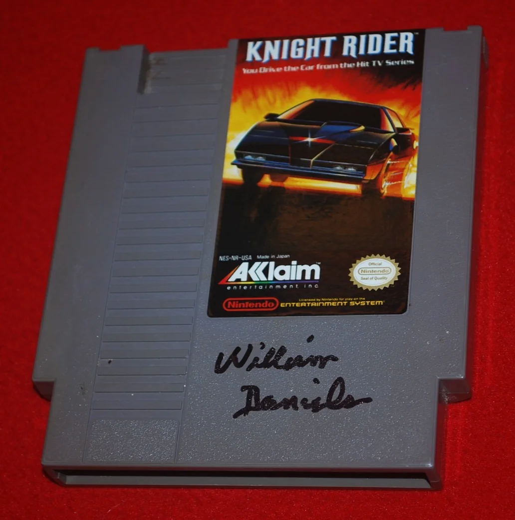 WILLIAM DANIELS — WILLIAM DANIELS SIGNED NINTENDO KNIGHT RIDER GAME KITT BECKETT COA BV81444