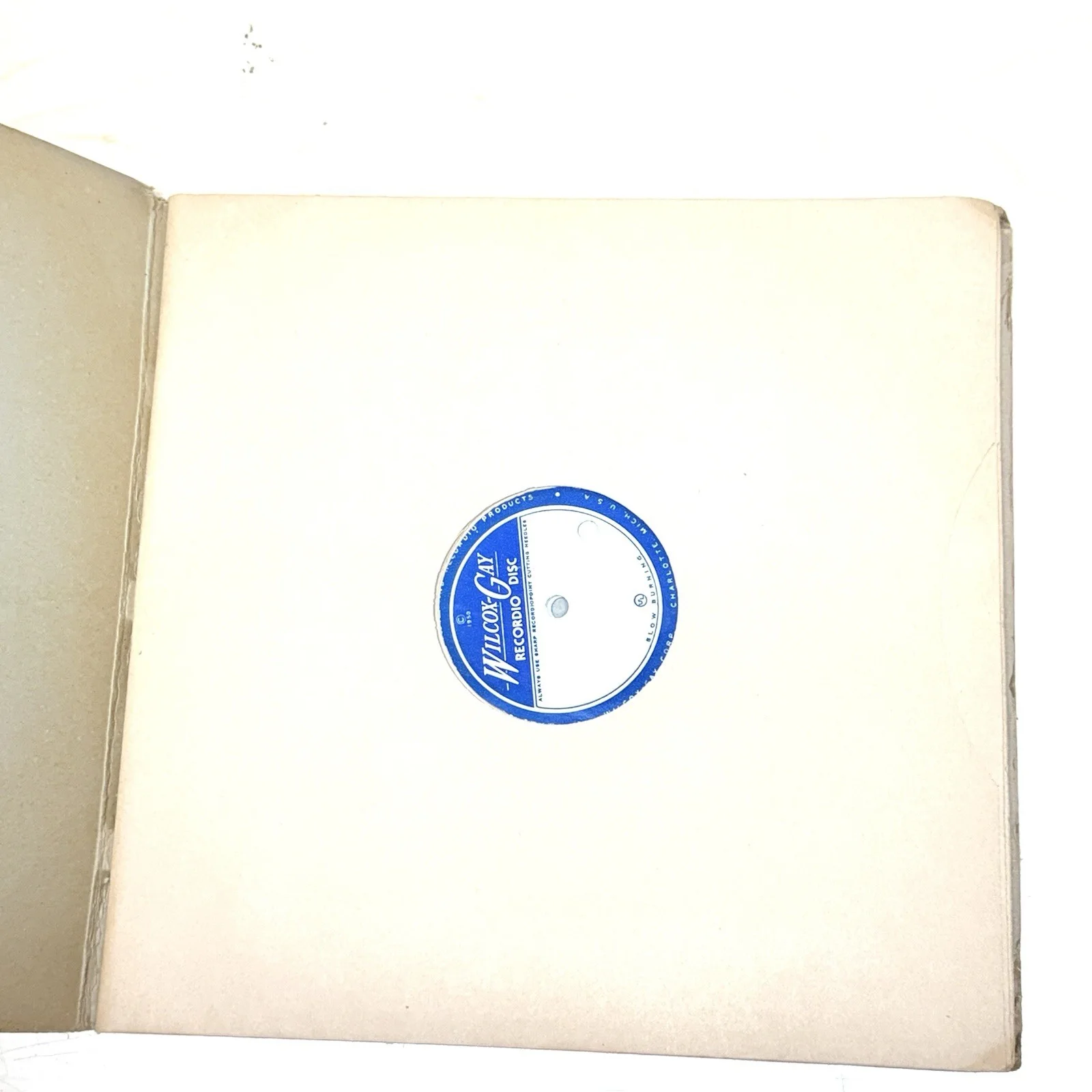 Vintage Wilcox-Gay Recordio Disc Record Album w/ 2 Blank Recording Discs, image 3