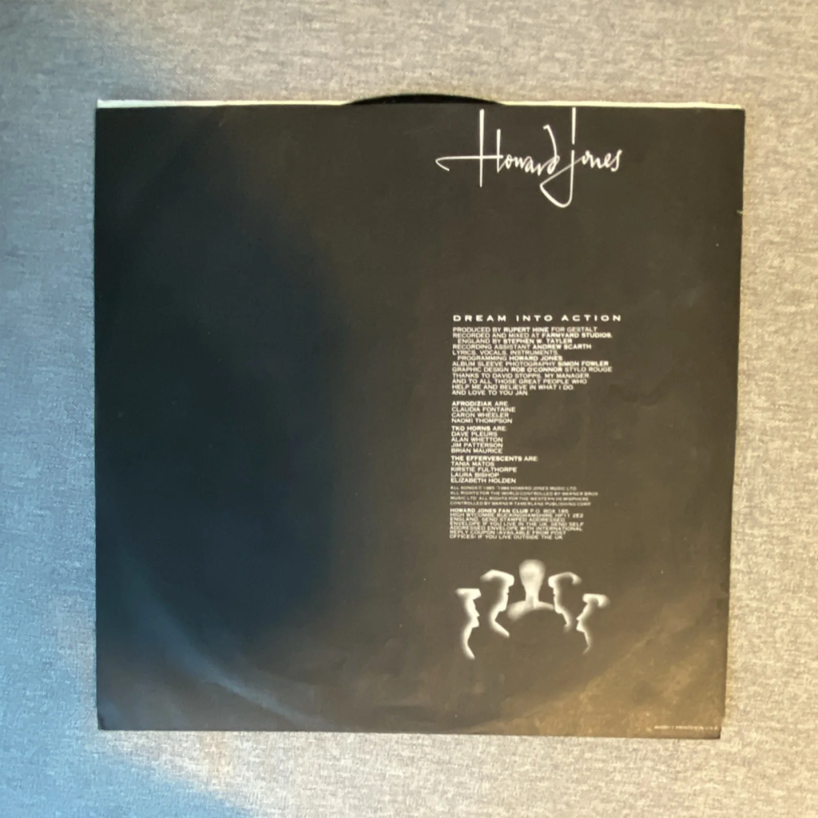 Cover & sleeve for Howard Jones Dream Into Action vinyl, изображение 4