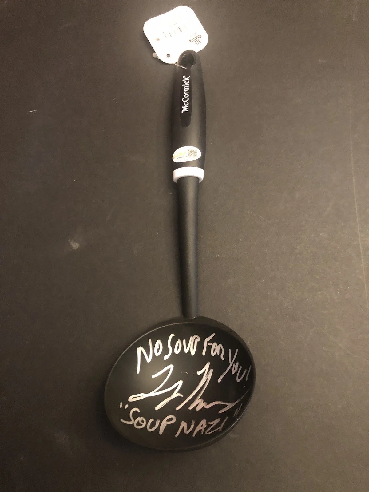 Larry Thomas — JSA Seinfeld Soup Nazi Signed Soup Ladle No Soup For You Larry Thomas FREE CARD