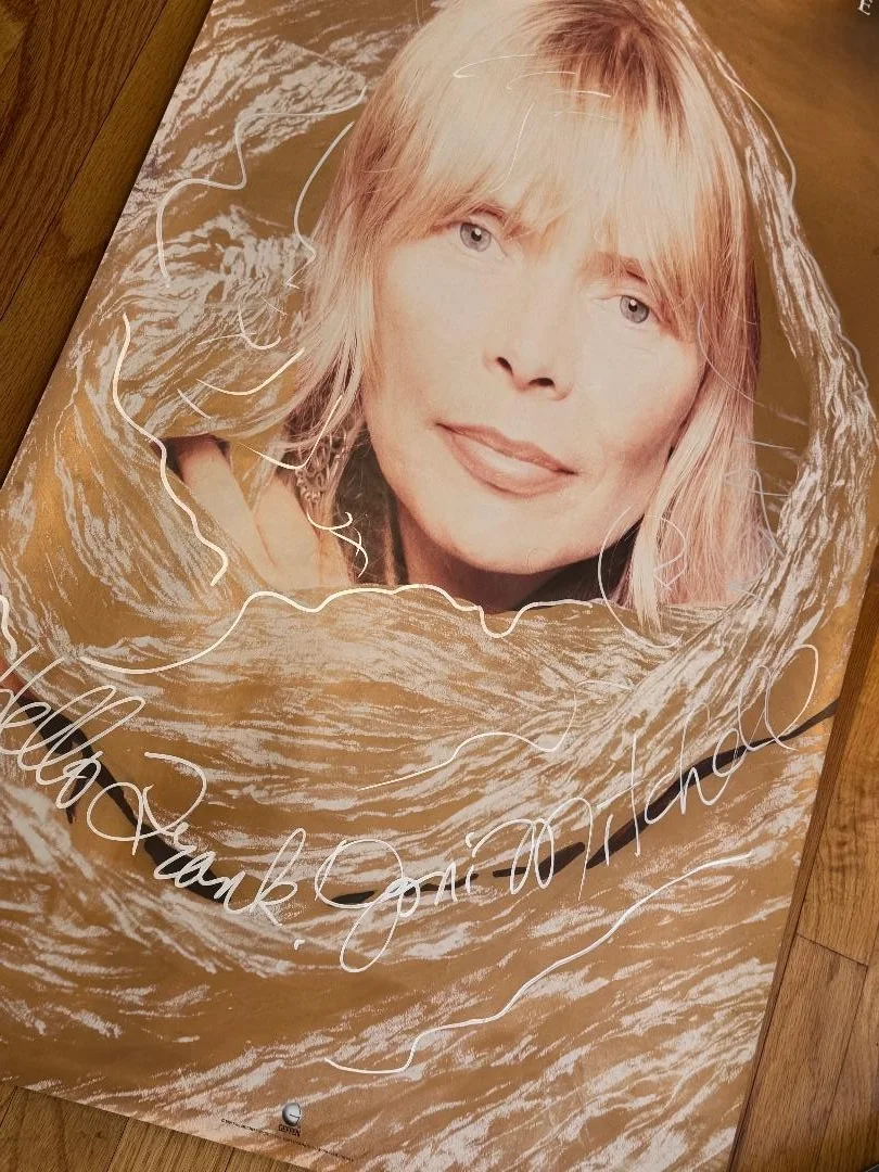 JONI MITCHELL Signed Autographed 1991 Geffen Poster 35"x21" 'Hello Frank', image 3